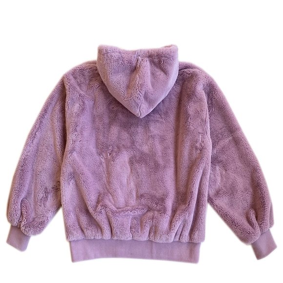 House of Fluff - Recycled Teddy Hoodie - Faux Fur Pullover - Lavender - Men's M - Picture 3 of 15